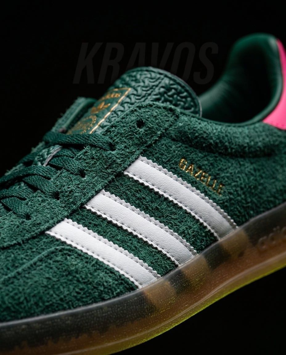 AD Suede Gum-Sole Terrace Trainer Mixed 2 Green Pink White