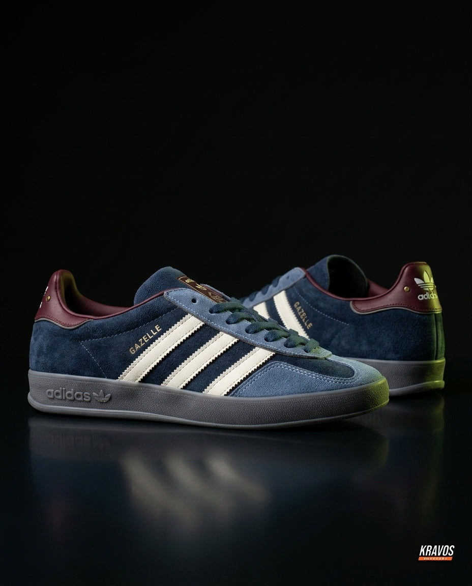 AD Suede Gum-Sole Terrace Trainer Blue Navy Grey Burgundy