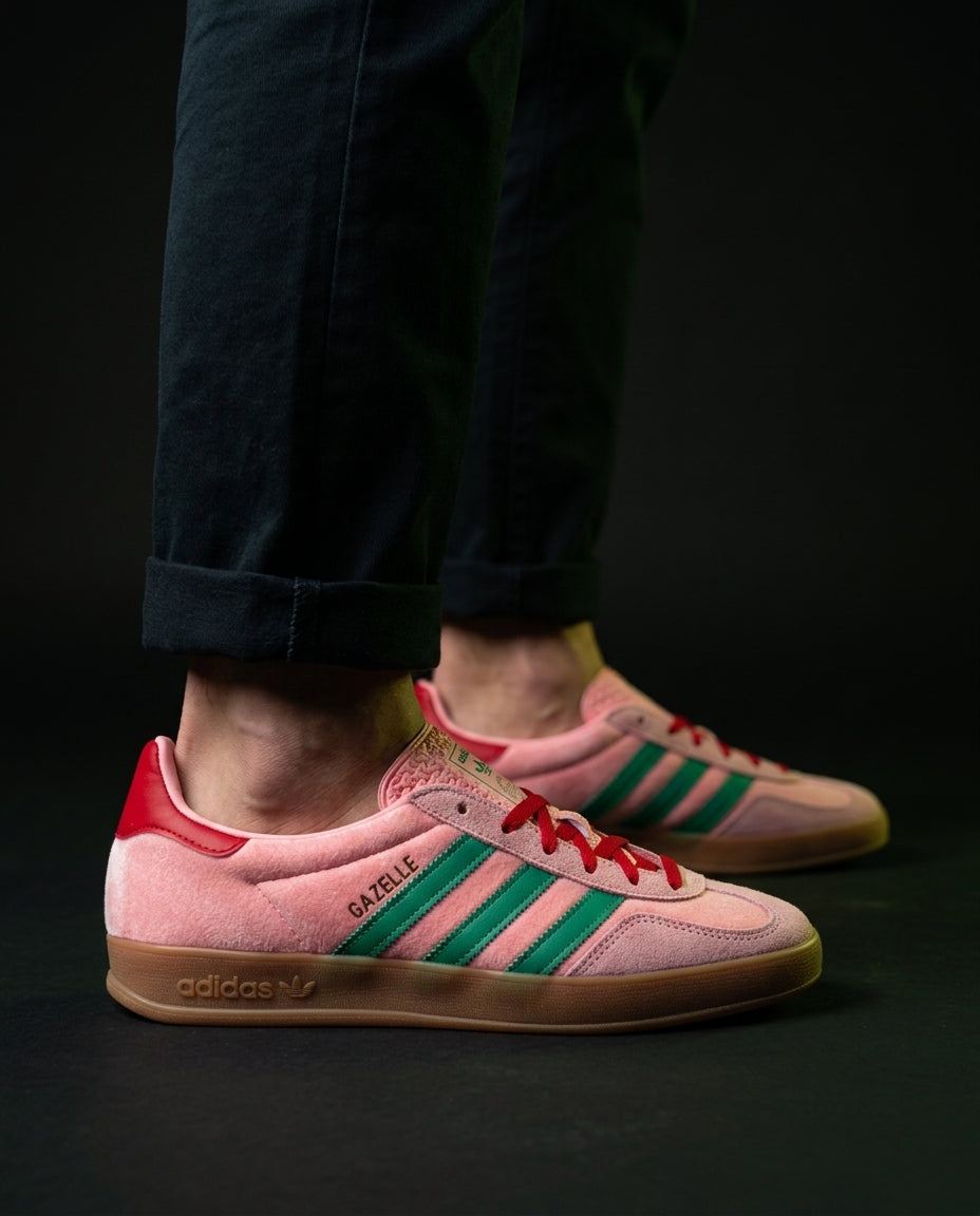 AD Suede Gum-Sole Terrace Trainer Mixed 1 Pink Green Gum