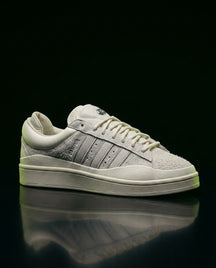 AD Suede Layered Wedge-Sole Trainer Off White Cream