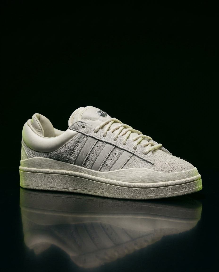 AD Suede Layered Wedge-Sole Trainer