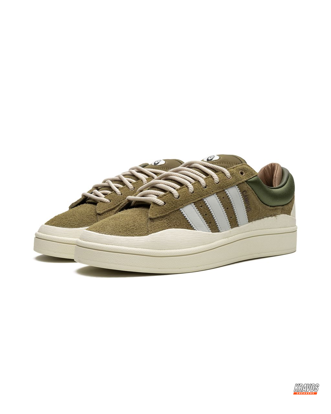 AD Suede Layered Wedge-Sole Trainer