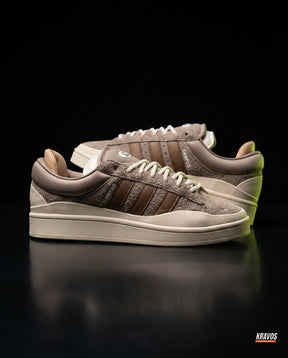AD Suede Layered Wedge-Sole Trainer Taupe Brown Cream