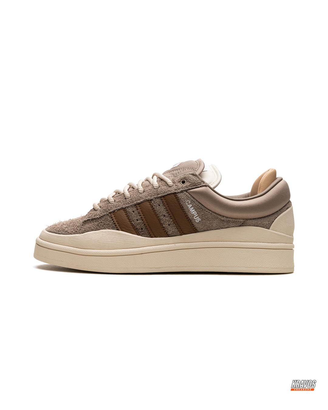 AD Suede Layered Wedge-Sole Trainer