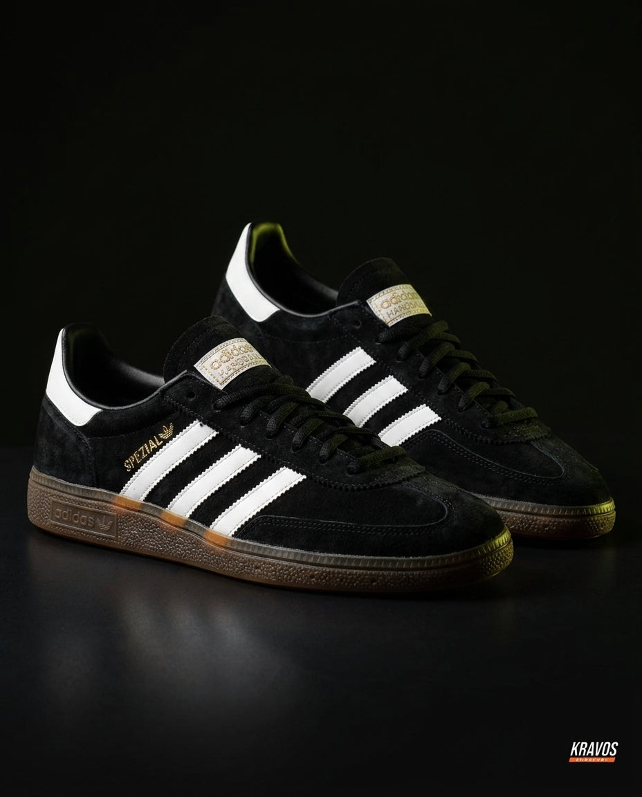 AD Suede Padded-Collar Terrace Trainer Black White Gum