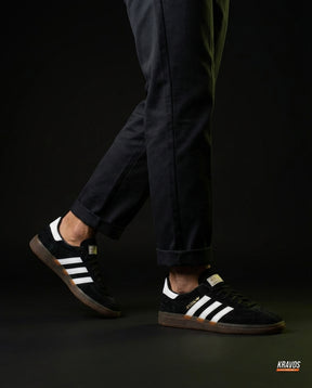 AD Suede Padded-Collar Terrace Trainer Black White Gum