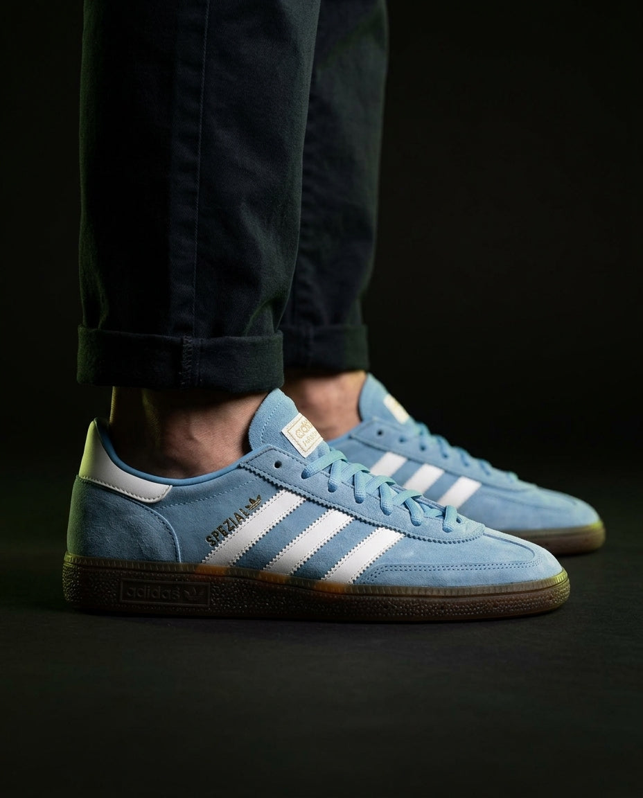 AD Suede Padded-Collar Terrace Trainer Blue White Gum