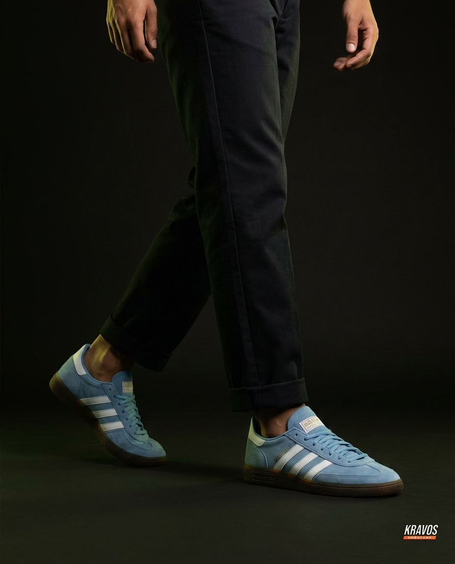 AD Suede Padded-Collar Terrace Trainer Blue White Gum
