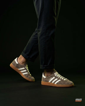 AD Suede Padded-Collar Terrace Trainer Brown White Gum