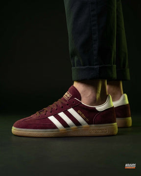 AD Suede Padded-Collar Terrace Trainer Burgundy White Gum