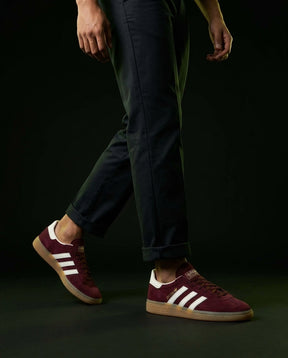 AD Suede Padded-Collar Terrace Trainer Burgundy White Gum