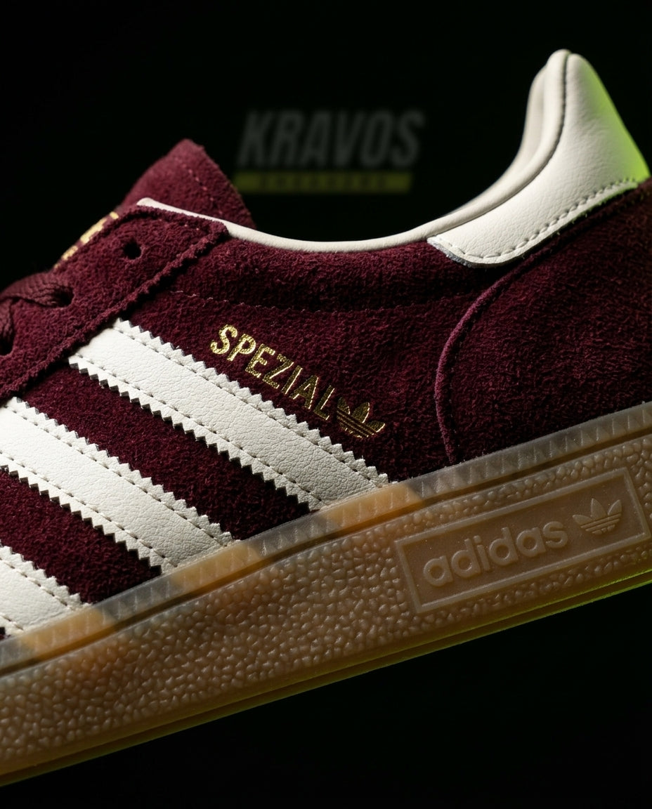 AD Suede Padded-Collar Terrace Trainer Burgundy White Gum