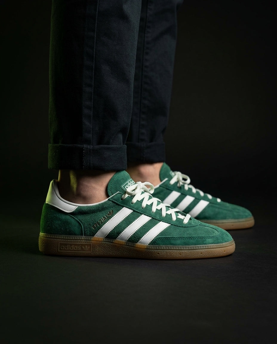 AD Suede Padded-Collar Terrace Trainer Green White Gum