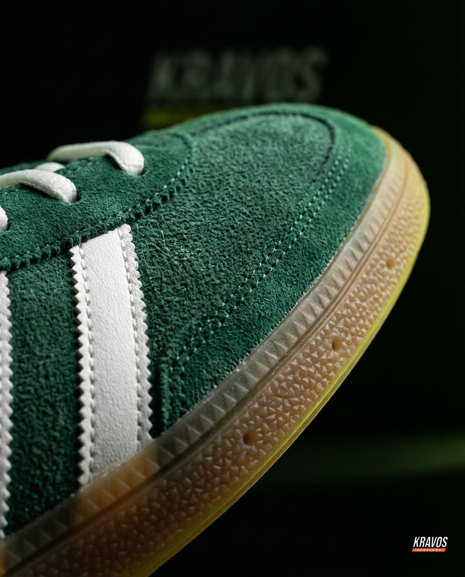 AD Suede Padded-Collar Terrace Trainer Green White Gum