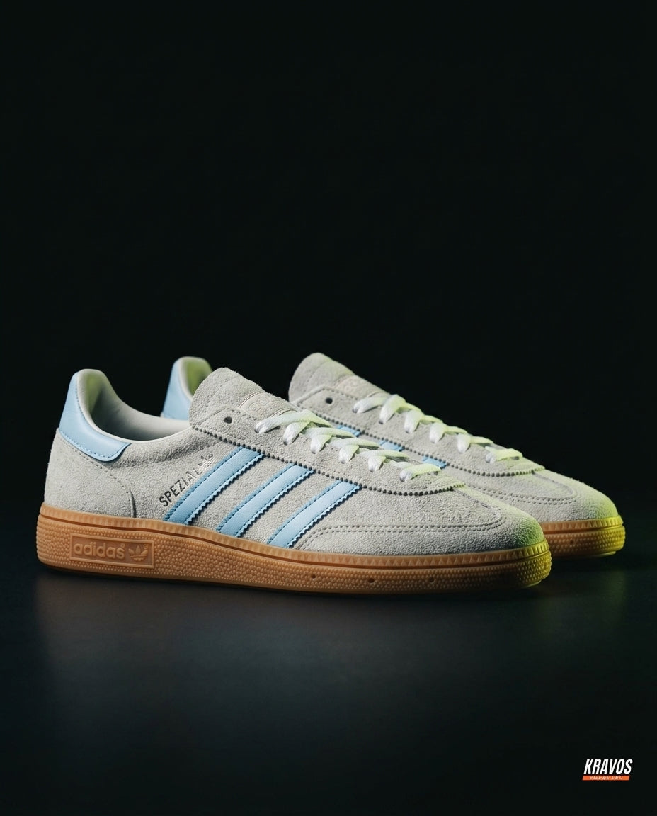 AD Suede Padded-Collar Terrace Trainer Grey Blue Gum
