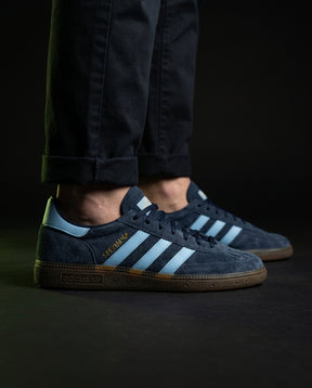 AD Suede Padded-Collar Terrace Trainer Navy Sky Blue