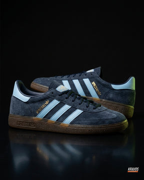 AD Suede Padded-Collar Terrace Trainer Navy Sky Blue