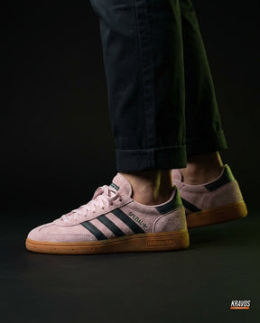 AD Suede Padded-Collar Terrace Trainer Pink Green Gum