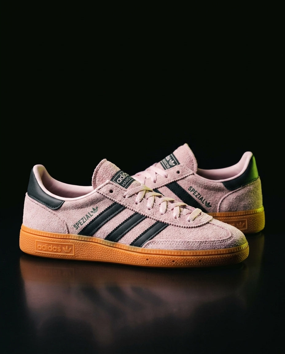 AD Suede Padded-Collar Terrace Trainer Pink Green Gum