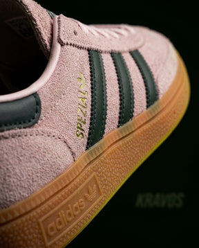 AD Suede Padded-Collar Terrace Trainer Pink Green Gum