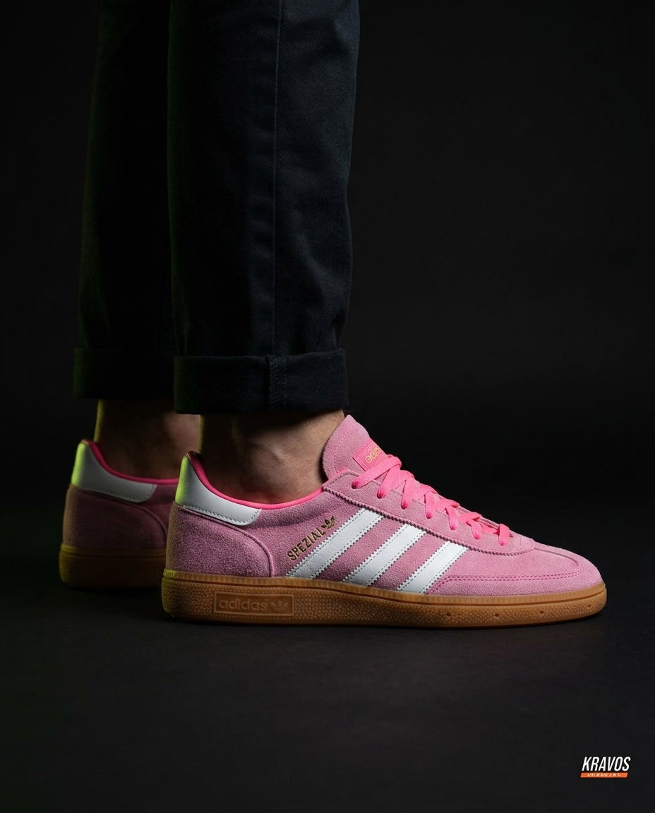 AD Suede Padded-Collar Terrace Trainer Pink Gum