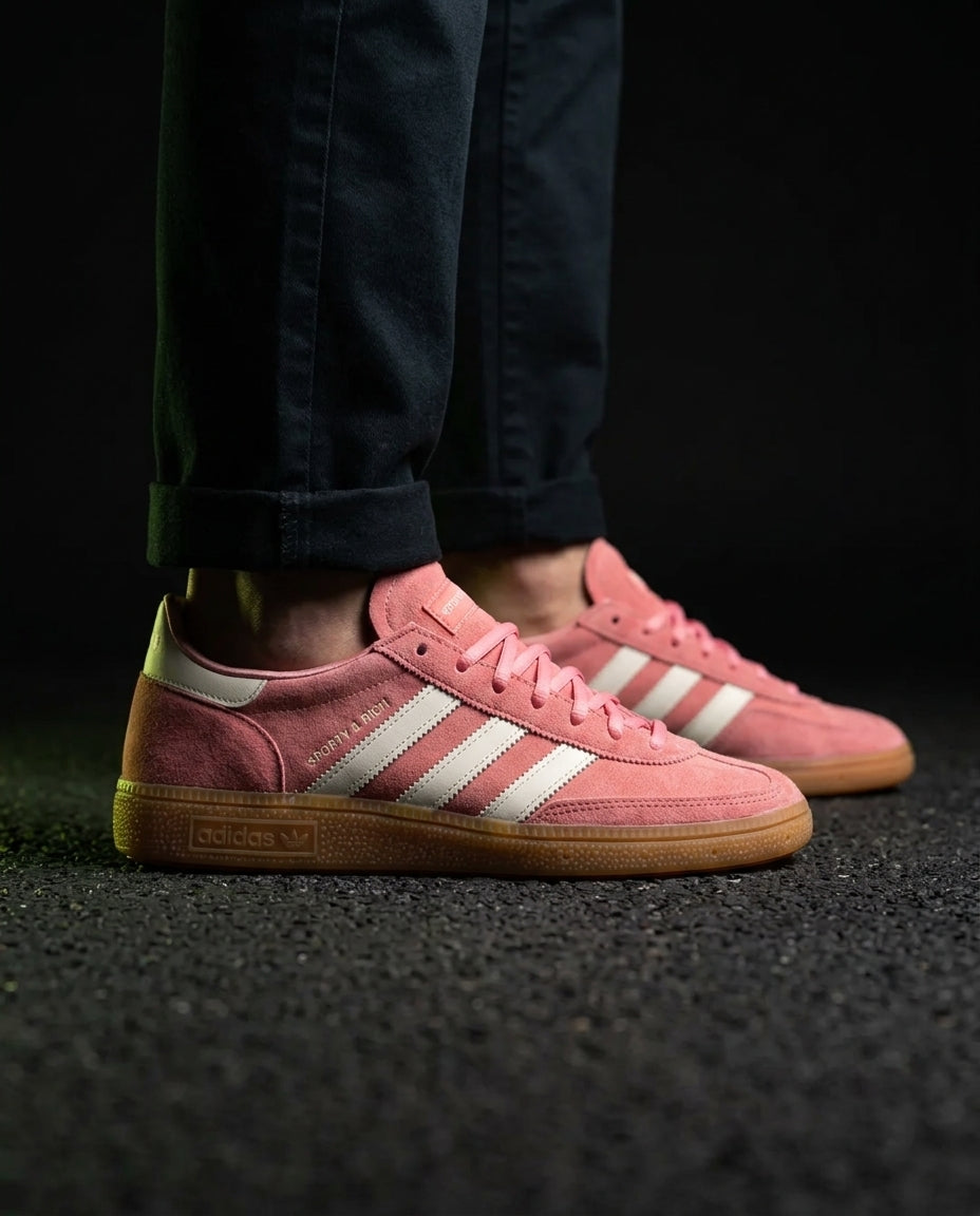 AD Suede Padded-Collar Terrace Trainer Pink White Gum