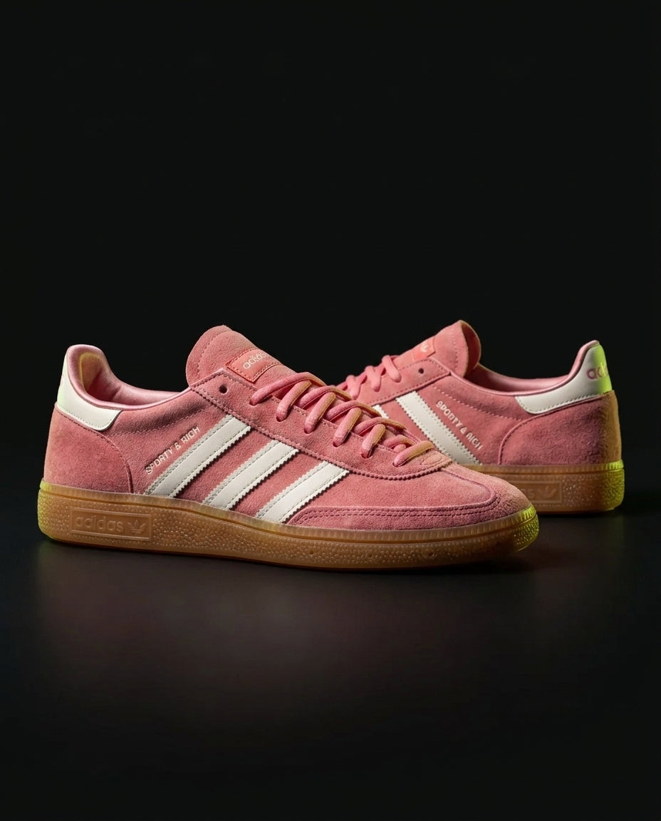 AD Suede Padded-Collar Terrace Trainer Pink White Gum