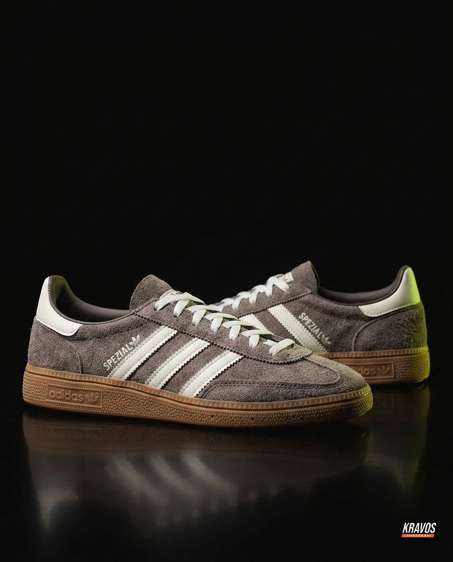 AD Suede Padded-Collar Terrace Trainer Taupe White Gum