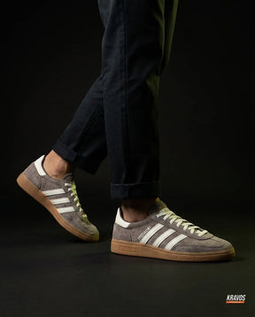 AD Suede Padded-Collar Terrace Trainer Taupe White Gum