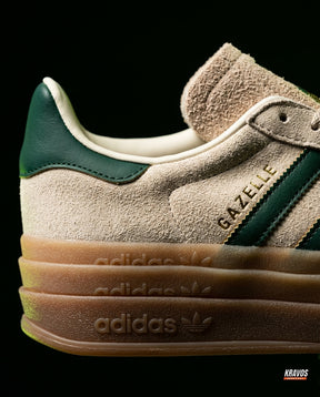 AD Suede Platform Gum-Sole Trainer Cream Green Gum