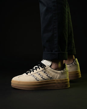 AD Suede Platform Gum-Sole Trainer Cream Leopard Gum
