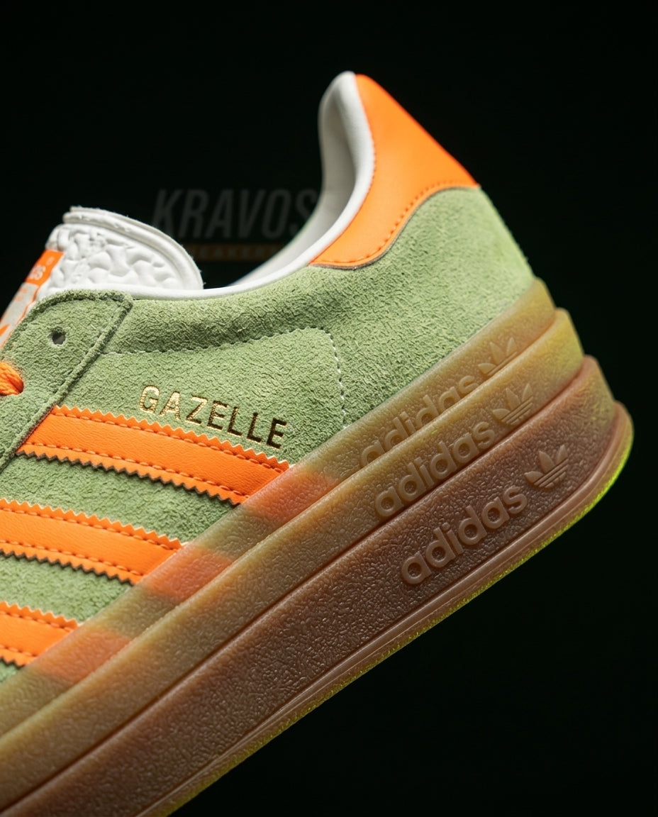 AD Suede Platform Gum-Sole Trainer Green Orange Gum