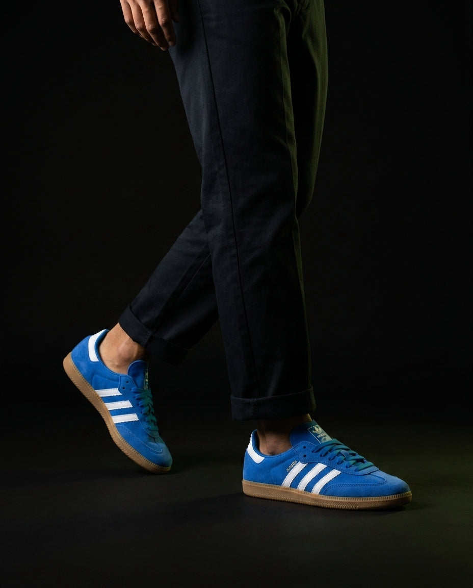 AD Suede Ribbed-Collar Terrace Trainer