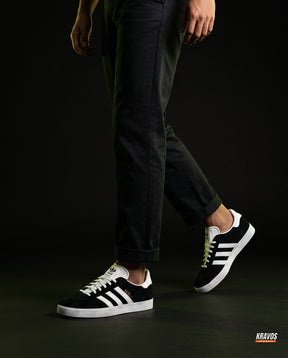 AD Suede Stripe Terrace Trainer Black White