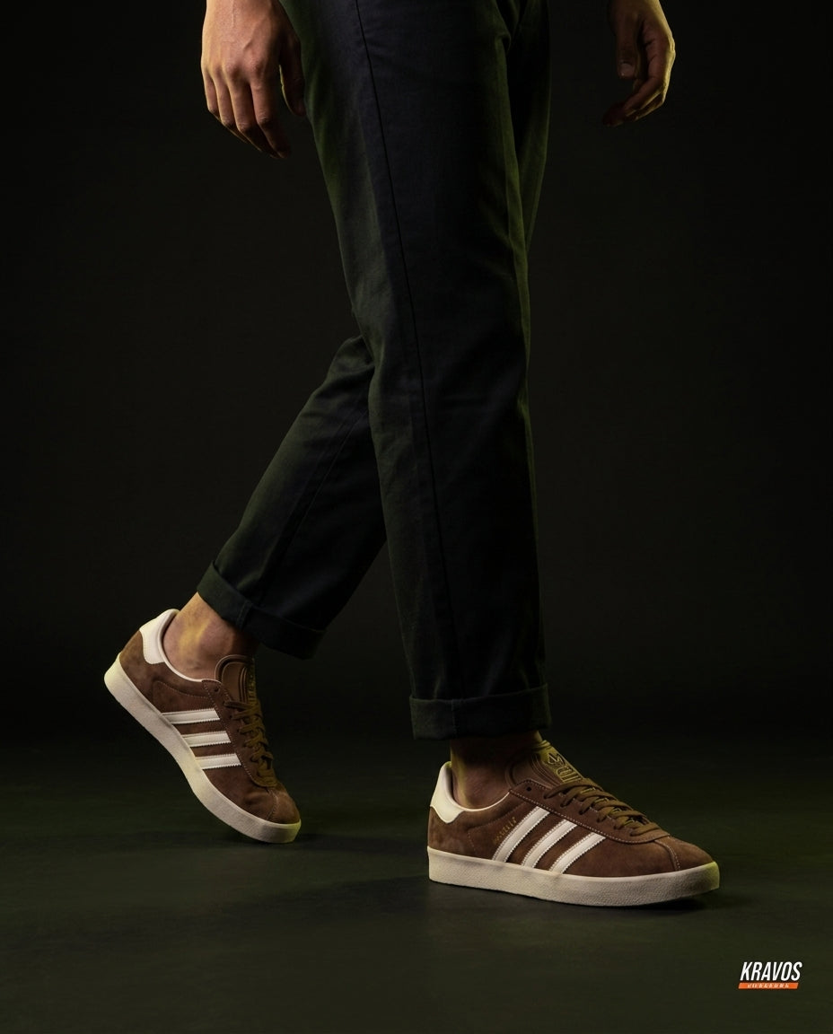 AD Suede Stripe Terrace Trainer Brown Cream