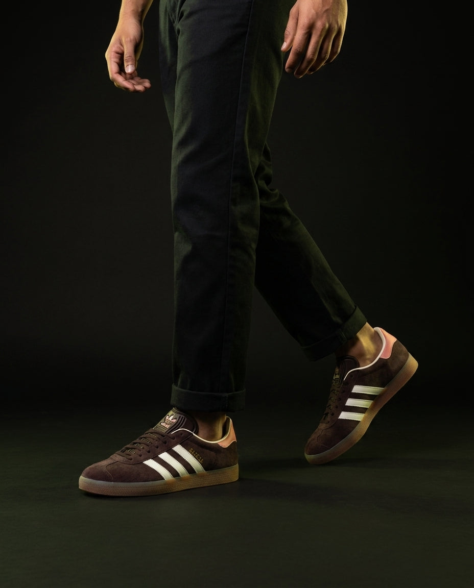 AD Suede Stripe Terrace Trainer Brown White Pink