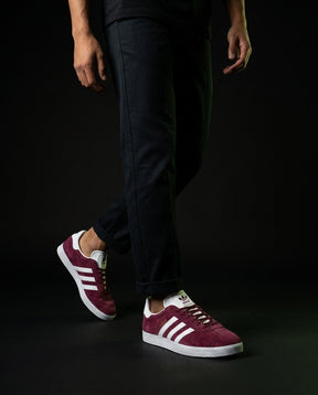 AD Suede Stripe Terrace Trainer Burgundy White