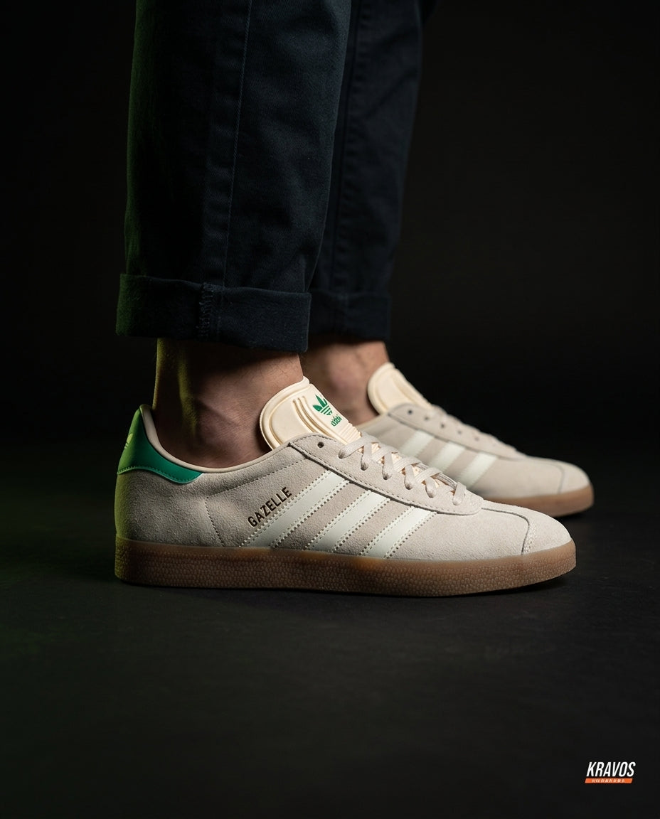 AD Suede Stripe Terrace Trainer Cream Green Gum