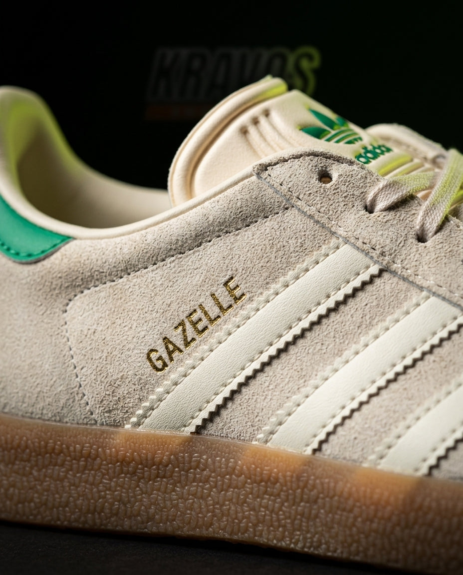 AD Suede Stripe Terrace Trainer Cream Green Gum