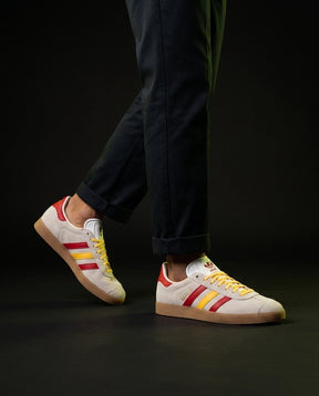 AD Suede Stripe Terrace Trainer Cream Red Yellow