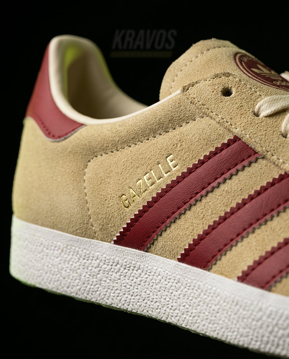 AD Suede Stripe Terrace Trainer Tan Burgundy