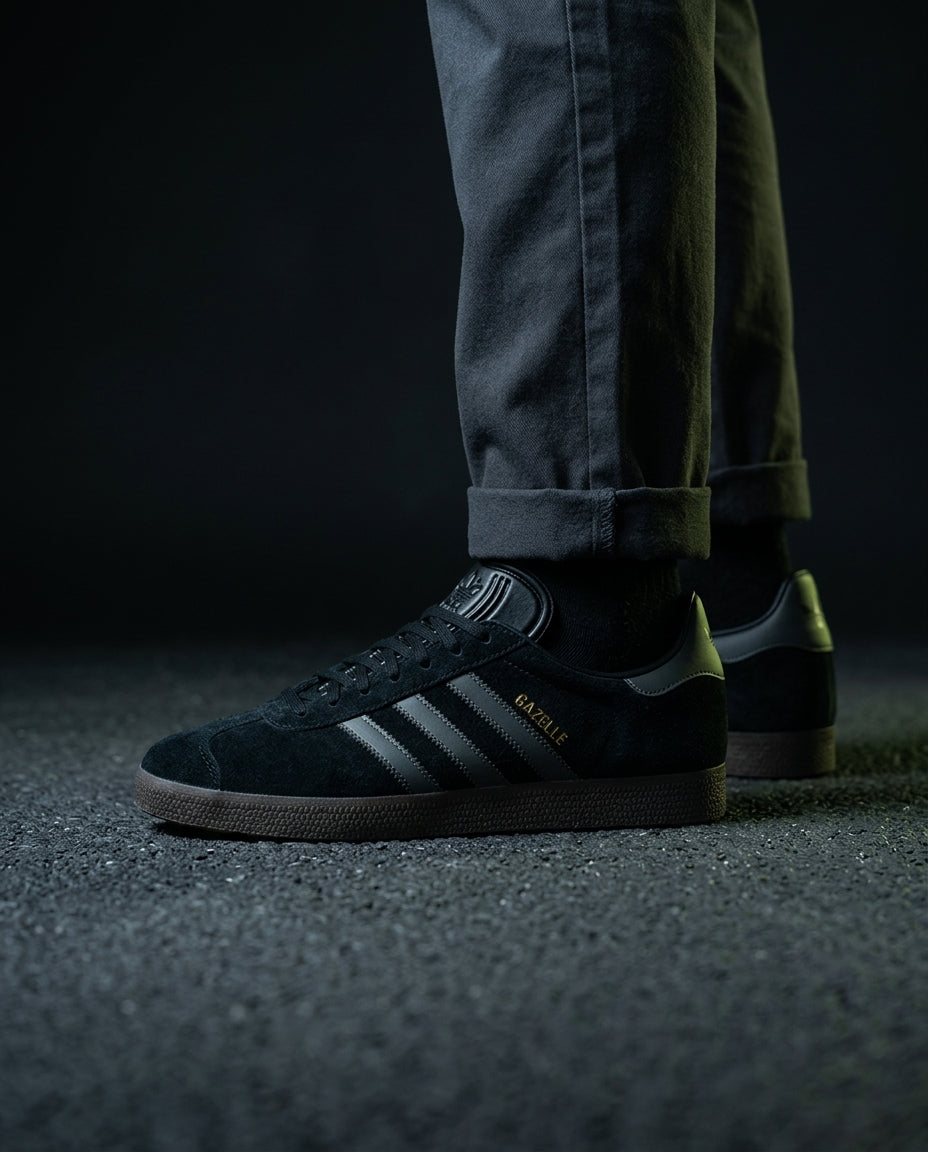 AD Suede Stripe Terrace Trainer Triple Black