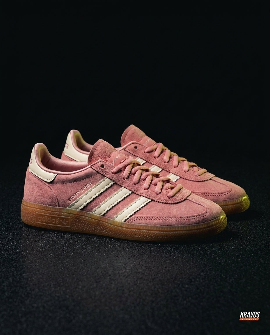 AD Suede Wraparound Toe Trainer Pink Gum