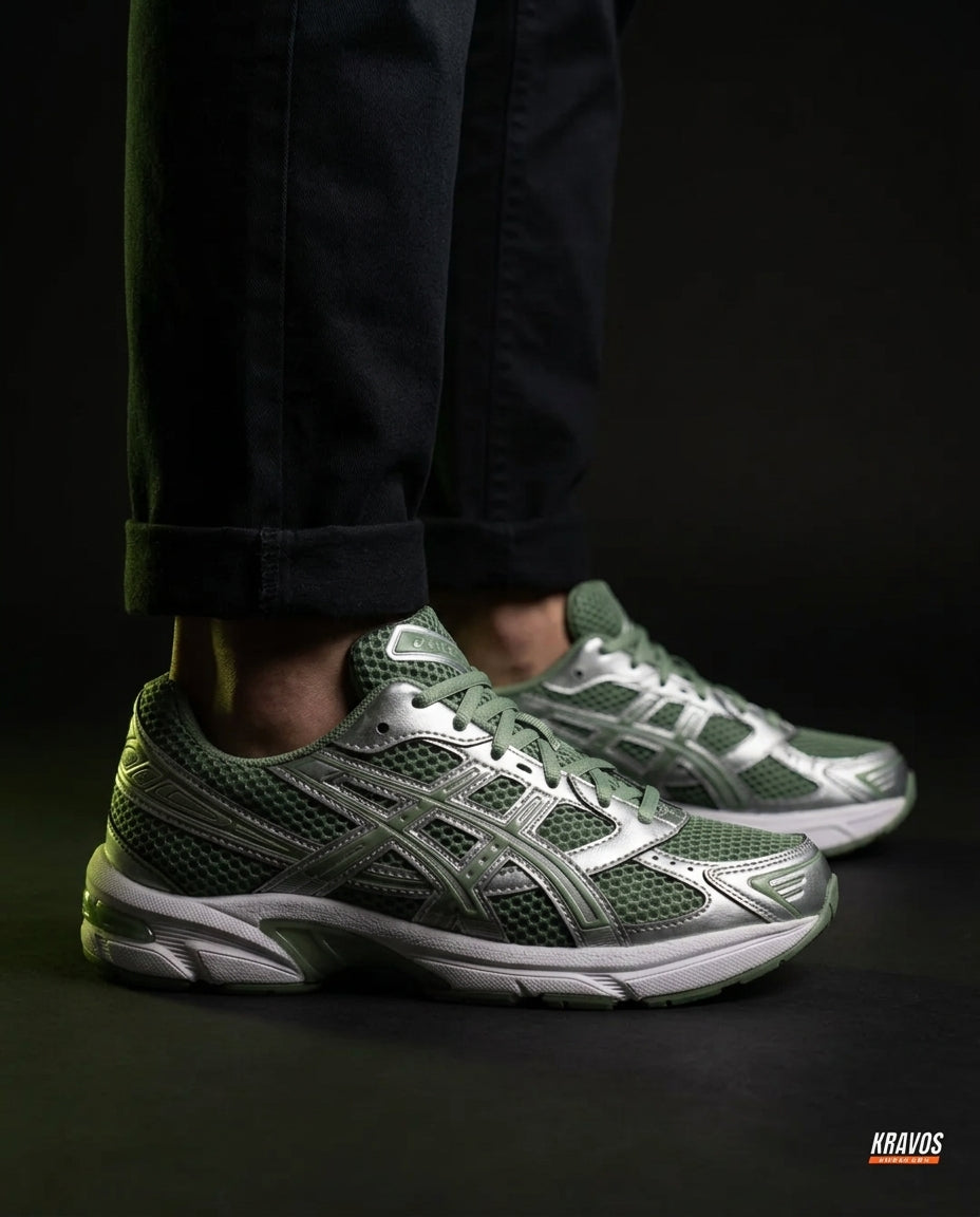 ASC 1130 Mesh Layered Retro Runner Green Silver