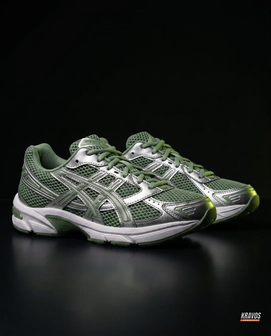 ASC 1130 Mesh Layered Retro Runner Green Silver