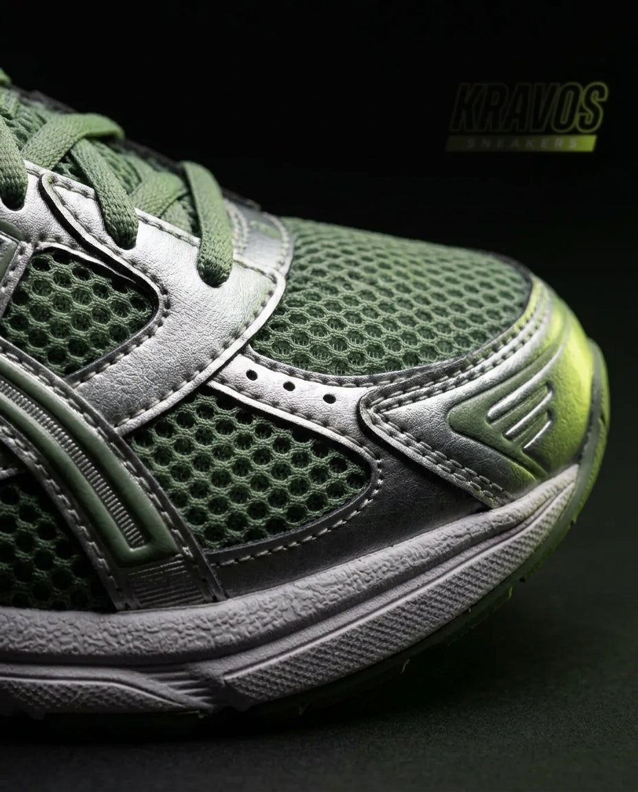 ASC 1130 Mesh Layered Retro Runner Green Silver