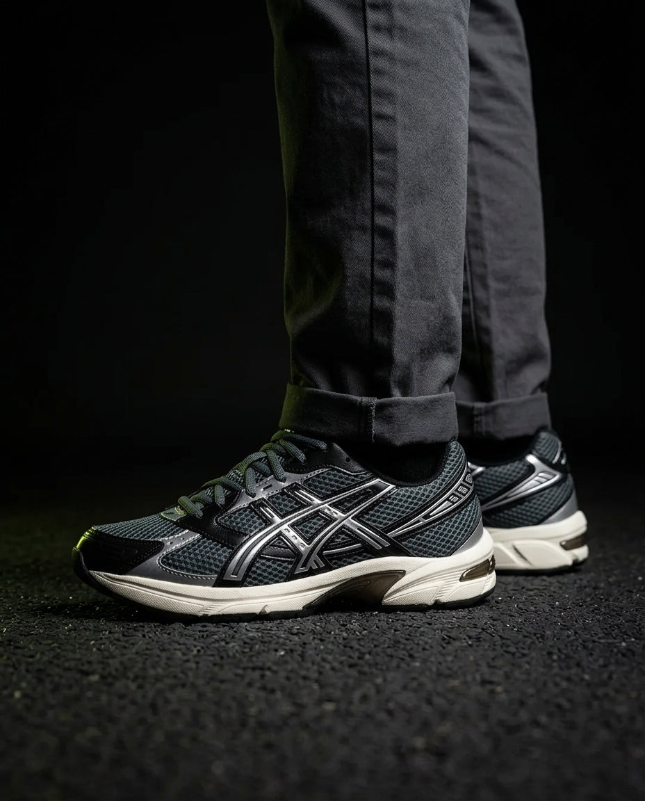 ASC 1130 Mesh Layered Retro Runner Grey Black White