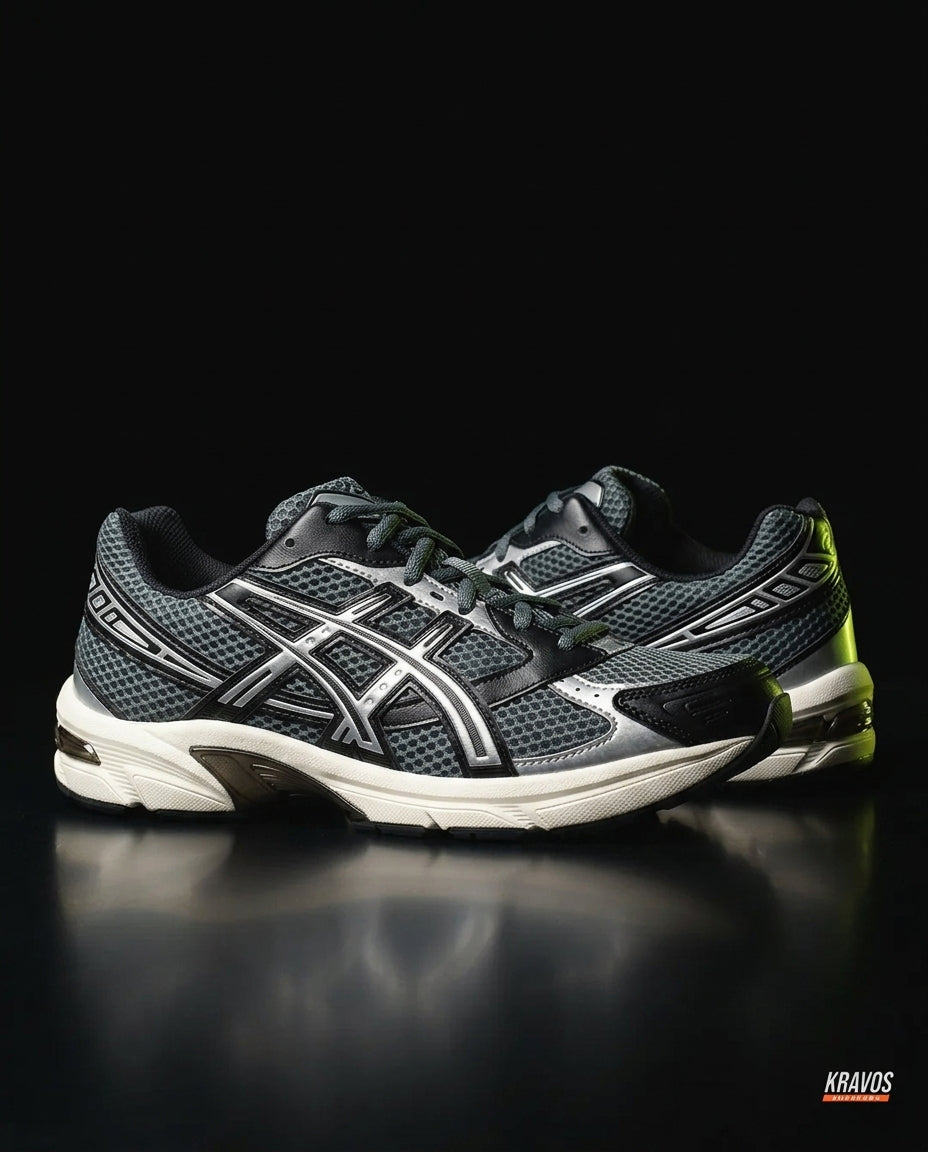 ASC 1130 Mesh Layered Retro Runner Grey Black White
