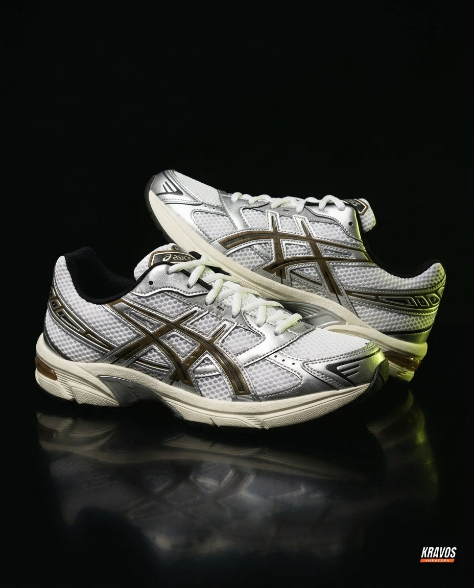 ASC 1130 Mesh Layered Retro Runner White Silver Bronze