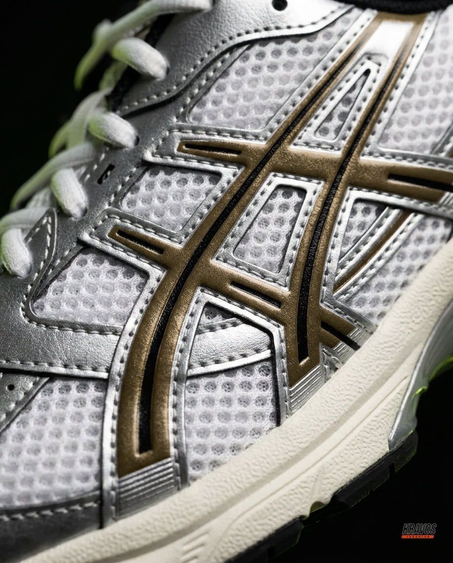 ASC 1130 Mesh Layered Retro Runner White Silver Bronze
